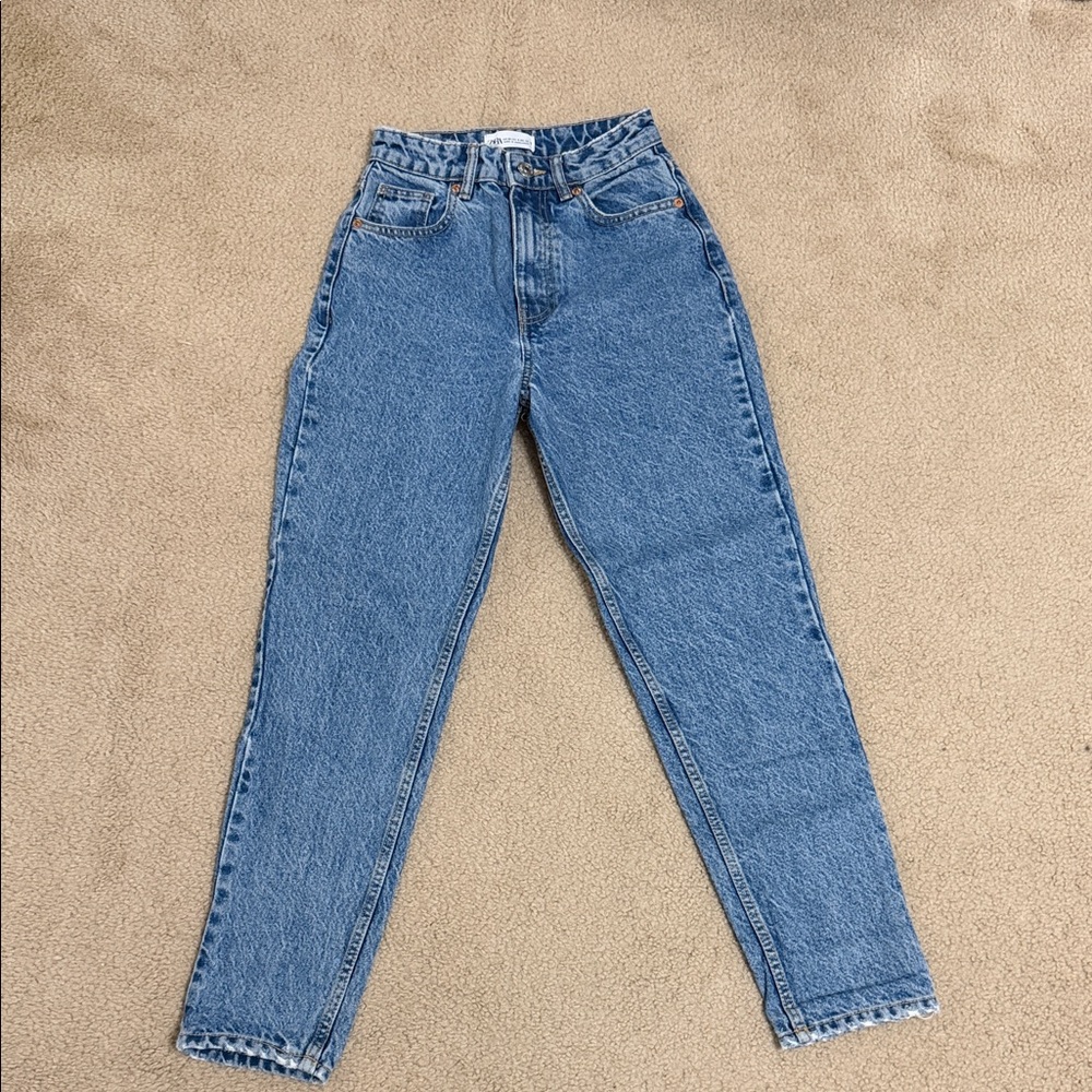 Zara High Rise Blue Jeans
